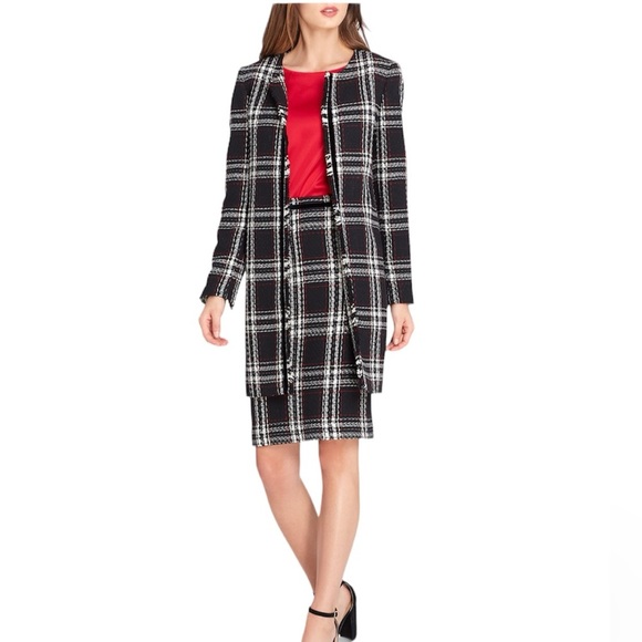 Tahari ASL Women's Boucle Fringe-Trim‎ Jacket Size 2 - Picture 1 of 13